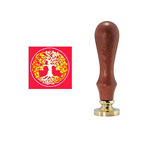 YGHM Life Tree Wax Seal Stamp Elegangt Natural Rosewood Handle Sealing Wax Stamp Kit Gift Wine Package Wedding Invitations Card Envelope Letters Seal Stamp
