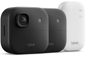 Blink Outdoor 2K+ (newest model) with 1-Year Plus plan â€” 2K video resolution, Color Vision in low light, and noise cancellation. Sync Module included â€” 2 camera system (Black)