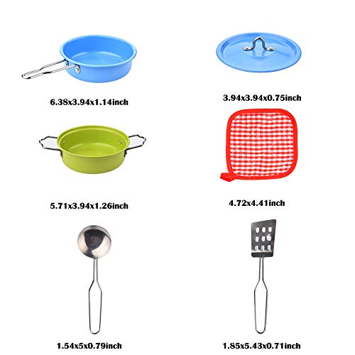 Pretend Play Kitchen Playset - 6 Pcs/Set Kids Pretend Toys Kitchen Toys [No Sharp Edges] Stainless Steel Cookware Toy Setteel Cookware Toy Set (US STOCK) - Thumbnail 4