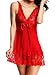 Amoretu Womens Lace Chemise Dress Babydoll Lingerie Set