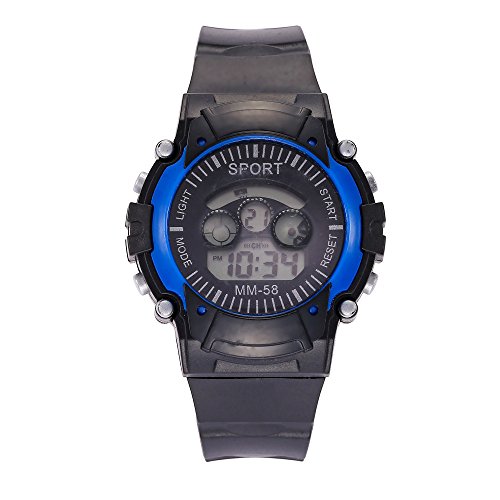 Star_wuvi Men's Watch Sport Watches Military Wrist Watches LED Waterproof Watches Smart Digital Wrist Watch (Blue)