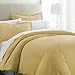 ienjoy Home Collection Soft Brushed Microfiber Duvet Cover Set, King, Gold