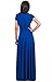 KOH KOH Womens Long Sexy Cap Short Sleeve V-neck Flowy Cocktail Gown Maxi Dress, Cobalt / Royal Blue 3X 22-24 (4)