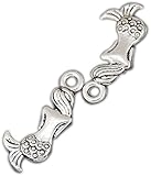 30PCs Antiqued Silver Mermaid's Back Charms Pendants for Jewelry Making
