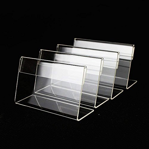 Mini Sign Display Holder Price Card Tag Label Counter Top Stand Case 7cm x 4cm (30)