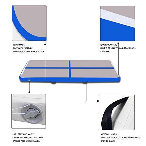 Tuxedo Sailor 10ft/13ft/16ft/20ft Inflatable Gymnastics Air Track Tumbling Mat 4in/6in/8in Thick Tumbling Air Track Mat with Electric Air Pump for Cheerleading/Gymnastics/Beach/Gym/Home use