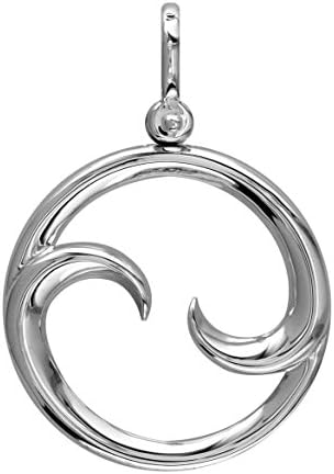 Large Circle Maori Koru New Beginnings Charm with Two Curls in Sterling Silver