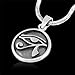 925 Sterling Silver Eye of Horus Egypt Protection Pendant on Alloy Necklace Chain, 18 inches