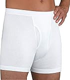 INCONTINENCE BOXER BRIEFS WITH ABS. WATERPROOF PANEL (Large, White)