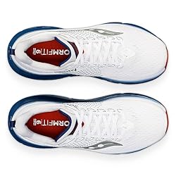 Saucony Men's Guide 17 Sneaker, White/Navy, 7