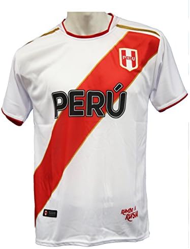DhoomBros Peru Soccer Football Jersey for 2018 Russia World Cup Soccer World Championship (Large, White)