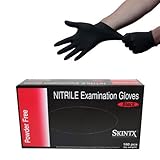 Black Nitrile Powder Free Medical Exam Tattoos Piercing Gloves- Size Small - 100 Gloves per Box