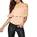 May&Maya Women's Off Shoulder with Ruffle Overlay Bodysuit