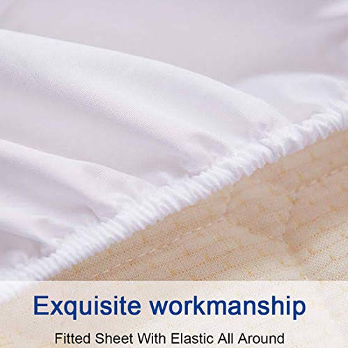 Split Bed Sheet Set (5 Pieces) Adjustable Bed Sheets - 100% Egyptian Cotton - 400 Thread Count - 16 Inch Deep Pocket of Fitted Sheet -(Split King, Ivory Solid)