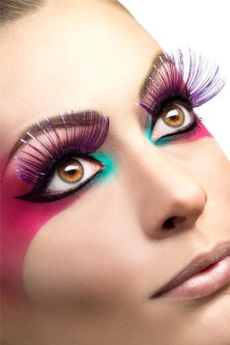 Fever Women's Eyelashes Large with Metallic Strips Contains Glue In Display Box