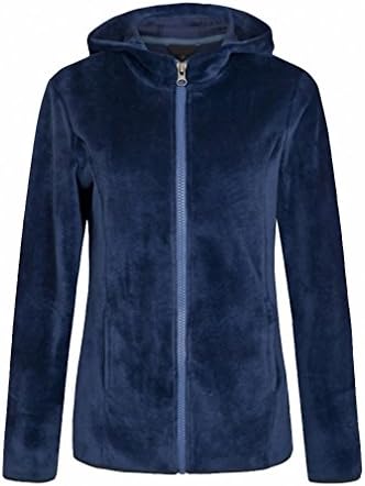 Women Basic Loose Zip-Up Hoodie Thick Fluffy Fleece Solid Casual Plussized Long Sleeve Casual Roupas Femininas Tops Zc050 Blue M