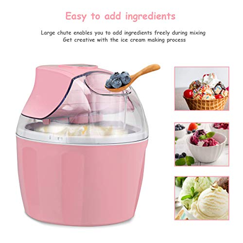 Costway Ice Cream Maker 1.5 Quart Automatic Macarons Color Ice Cream