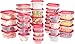 Utopia Kitchen 80 Piece Container Set (40 Containers + 40 Lids) Square Food Container - Red Lid - Snap Lid - Microwave, Dishwasher & Freezer
