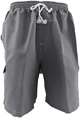 Surf Ave Men's Classic Board Short Swim Trunks, No Grommets, (Gray, Large)