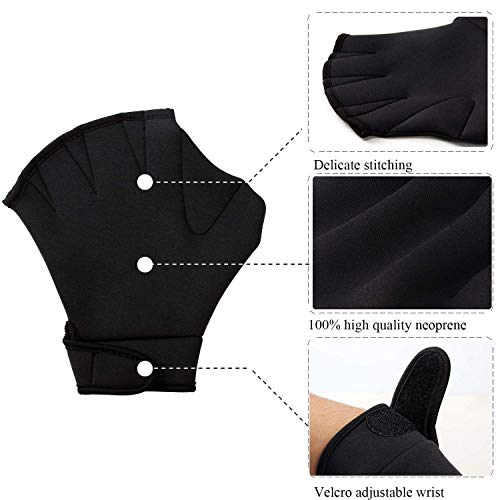 image for HLLMAN Swim Gloves Frog Web Gloves Aquatic Fitness Water Resistance Tr