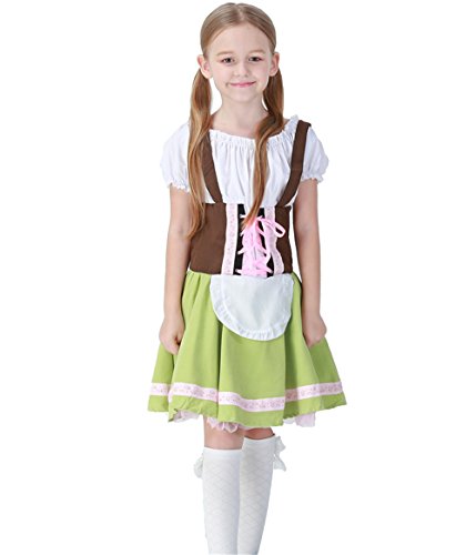 Bavarian Girl Costume,German Bavarian Children Dirndl Dress for Oktoberfest Halloween Carnival, Cosplay,Christmas