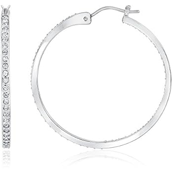 somerset swarovski pierced earrings medium hoop