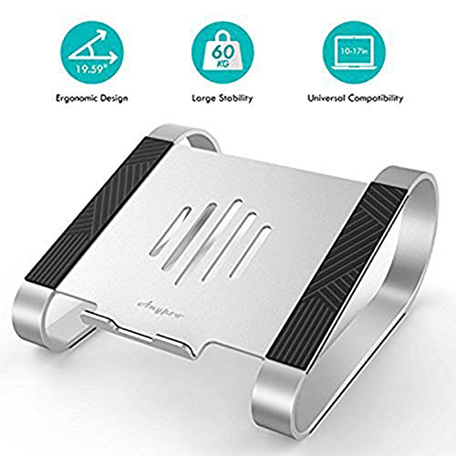 Anypro Laptop Stand – Aluminium Notebook Stand Laptop Computer Stand for Laptop, Notebook Computer Stand Laptop Holder Notebook Support for Apple MacBook/MacBook Pro/Air/ HP, 10-17in Laptops- Silver