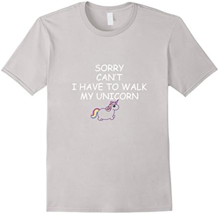 Mens Sorry Can't I Have To Walk My Unicorn 3XL Silver