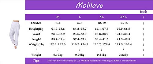 Molilove Women's Elastic Soft Modal Harem Pants for Yoga Fitness and Dance - Thumbnail 6