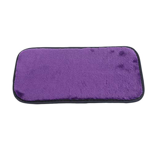 Yunzee 1PCS Luxury Soft Plush Car Center Console Cushion(13.78x 6.69inches) Car Armrest Seat Box Cover Protector for Car Motor Auto Vehicle,Purple