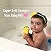 Colorful Assorted Baby Bath Sponge | 5 Soft Baby Sponge for Bathing and 1 Suction Cup Hook | Each Baby Sponge has Rope Attached | Great Bath Sponge for Kids!