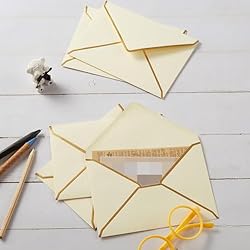 Topeen 50 Pieces A7 Envelopes with Gold