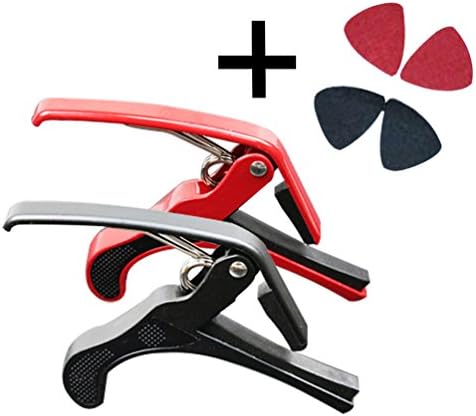 UGThome 2 Pack Metal Material of Guitar Capo and 4 Guitar Picks (Style-1)