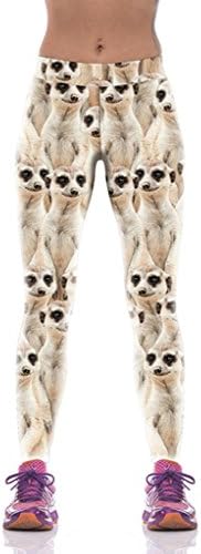 Sister Amy Women's Fitness Hihg Waist Yoga Pants Printed Stretch Ankle Legging Dogs