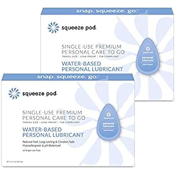 Squeeze Pod Water-Based Personal Lubricant - 20 Single-Use Pods - Leakproof, Discreet, Portable & TSA Travel Size. Hypoallergenic Lube for Women, Men, Couples. Natural Feel, Long Lasting WPL7
