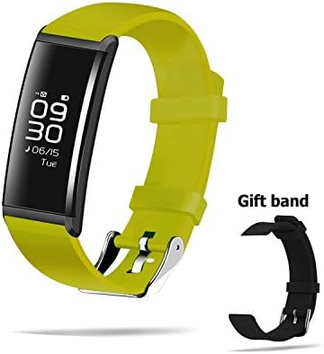 2017 Fitness Smartwatch [Heart Rate] Blood Oxygen Pressure Monitor [Call SMS Reminder] Smartband Waterproof Sports Pedometer Calorie Tracker Wrist-band with Full Touch Screen for IOS Android - Green