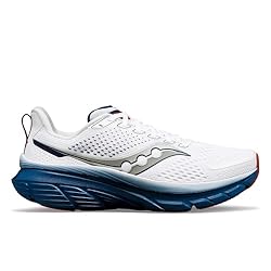 Saucony Men's Guide 17 Sneaker, White/Navy, 7