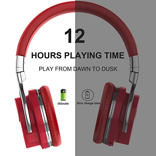 Active Noise Cancelling Headphone Bluetooth Headphones Microphone, Stereo Wireless Headset Microphone & Comfortable Earpads & 12 Hours Playtime & Wireless Headphones Cellphone/Tablet