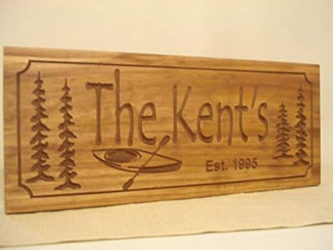 Custom Lake House Signs Kayak Cottage Decor Personalized Cabin