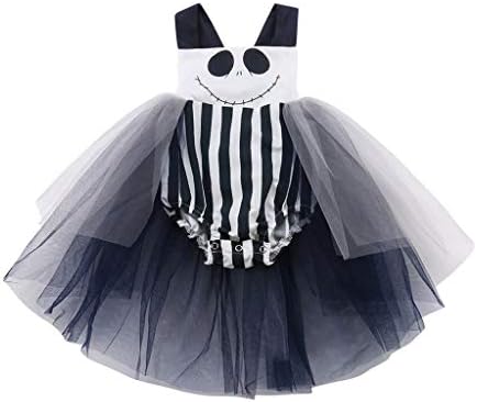 Muium Halloween Costumes for Toddler Newborn Infant Baby Girls Boys Halloween Cartoon Stripe Print Princess Dress