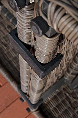 CLP Polyrattan Gartenmöbel Rundrattan-Verbindungsstück | Verbindungsklammer Gartenmöbel | Halteklammer für einzelne Elemente, Farbe:schwarz – Bild 7