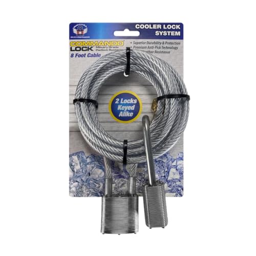 Commando Lock Cooler Steel Cable Lock 2 MilitaryGrade Padlocks