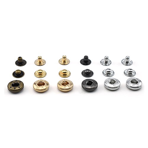 80 Set Snap Fasteners Snap Button Press Studs with 4 Pieces Fixing Tools and 10 pairs Different Copper Button,12.5 mm in Diameter