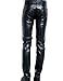Idopy Men`s Black Slim Fit Soft PU Faux Leather Biker Pants
