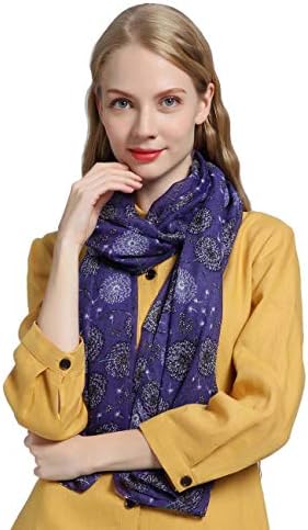 SEW ELEGANT NEW Ladies Women's Dandelion Taraxacum Print Cotton Scarf