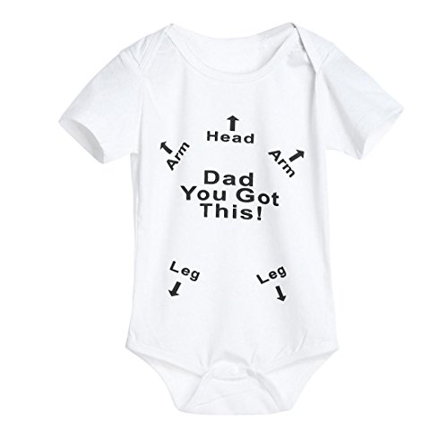 image for AMA(TM) Newborn Infant Baby Boys Girls Summer Letter Print Romper Jump
