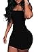 BEAGIMEG Women's Sexy Spaghetti Strap Sleeveless Bodycon Mini Club Dress