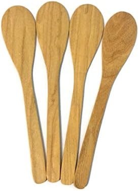 Wooden Bread, Butter, Jam Spreader Knives Small Spatula Tembusu Wood - Set of 4 (8 - inch)