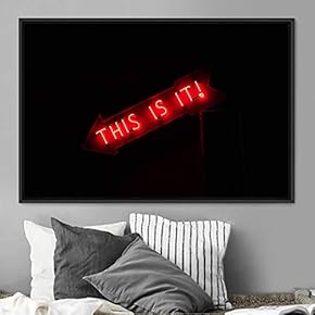 signwin Framed Canvas Wall Art Illuminated Words 3D...