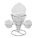 Gibson (2 Pack) Ceramic French Fry Holder & Ketchup Cups Set, Fries Cone Basket Stand & Sauce Serving